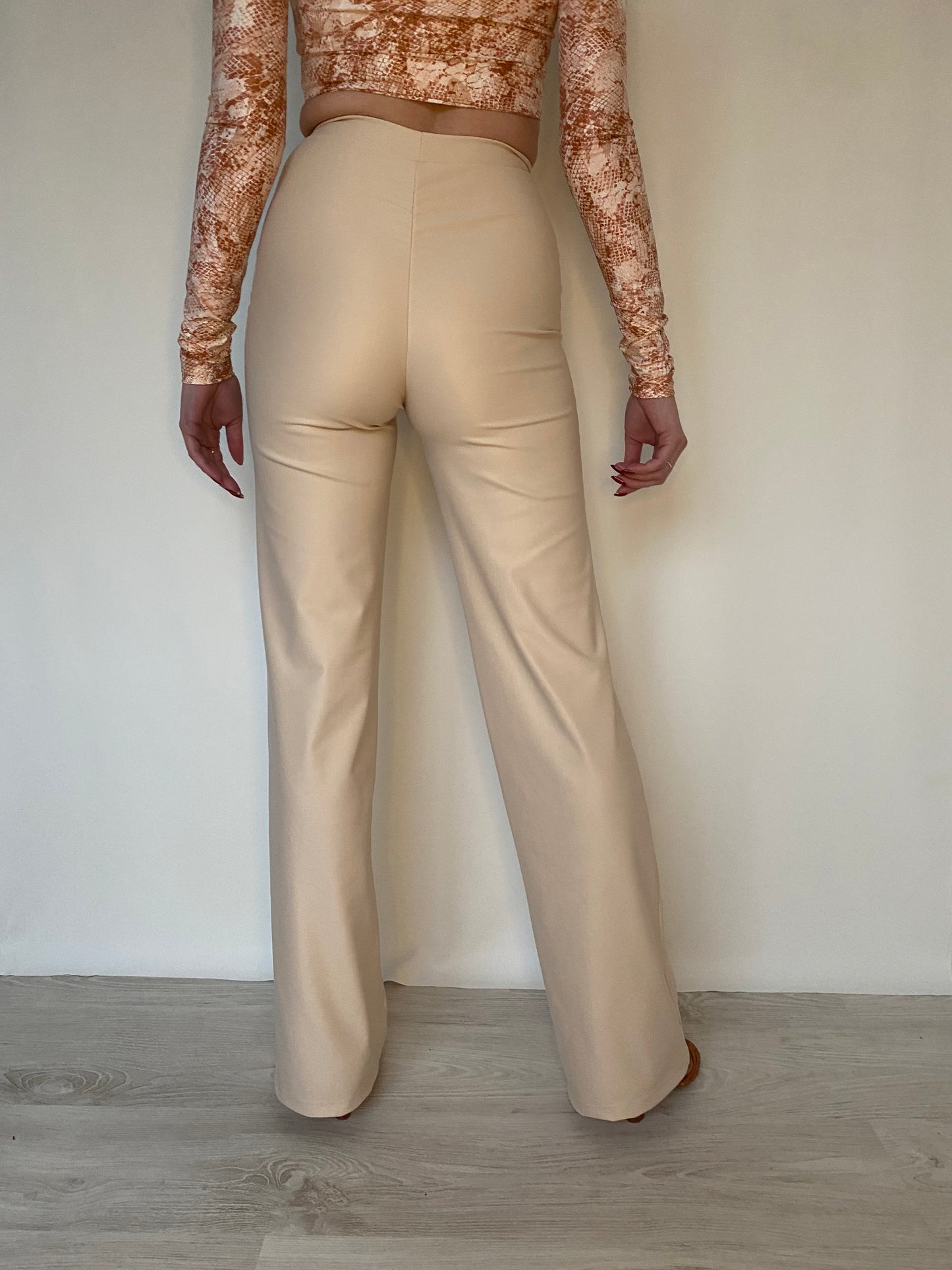 Legging wide leg beige