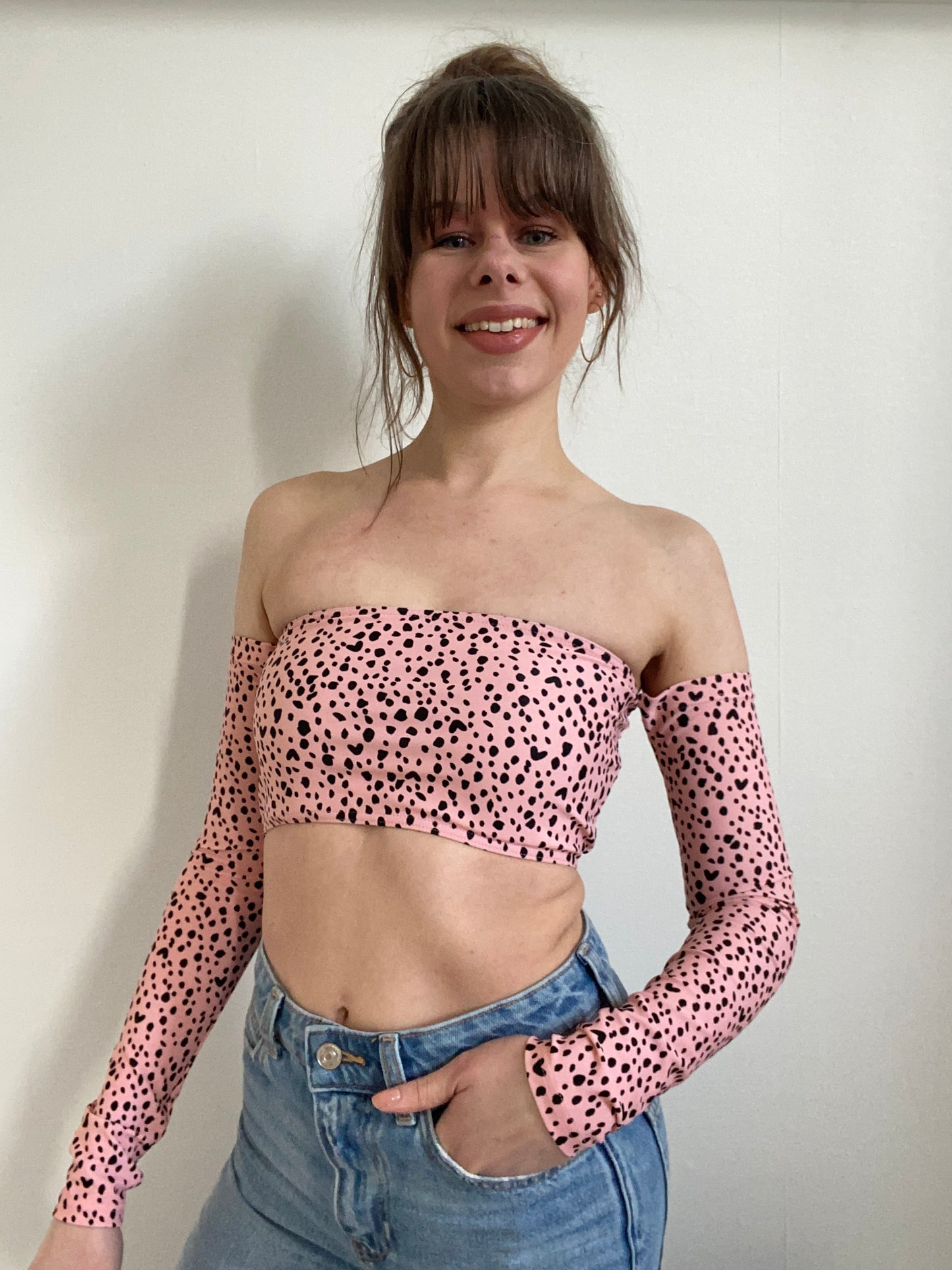 Bandeau top with sleeves