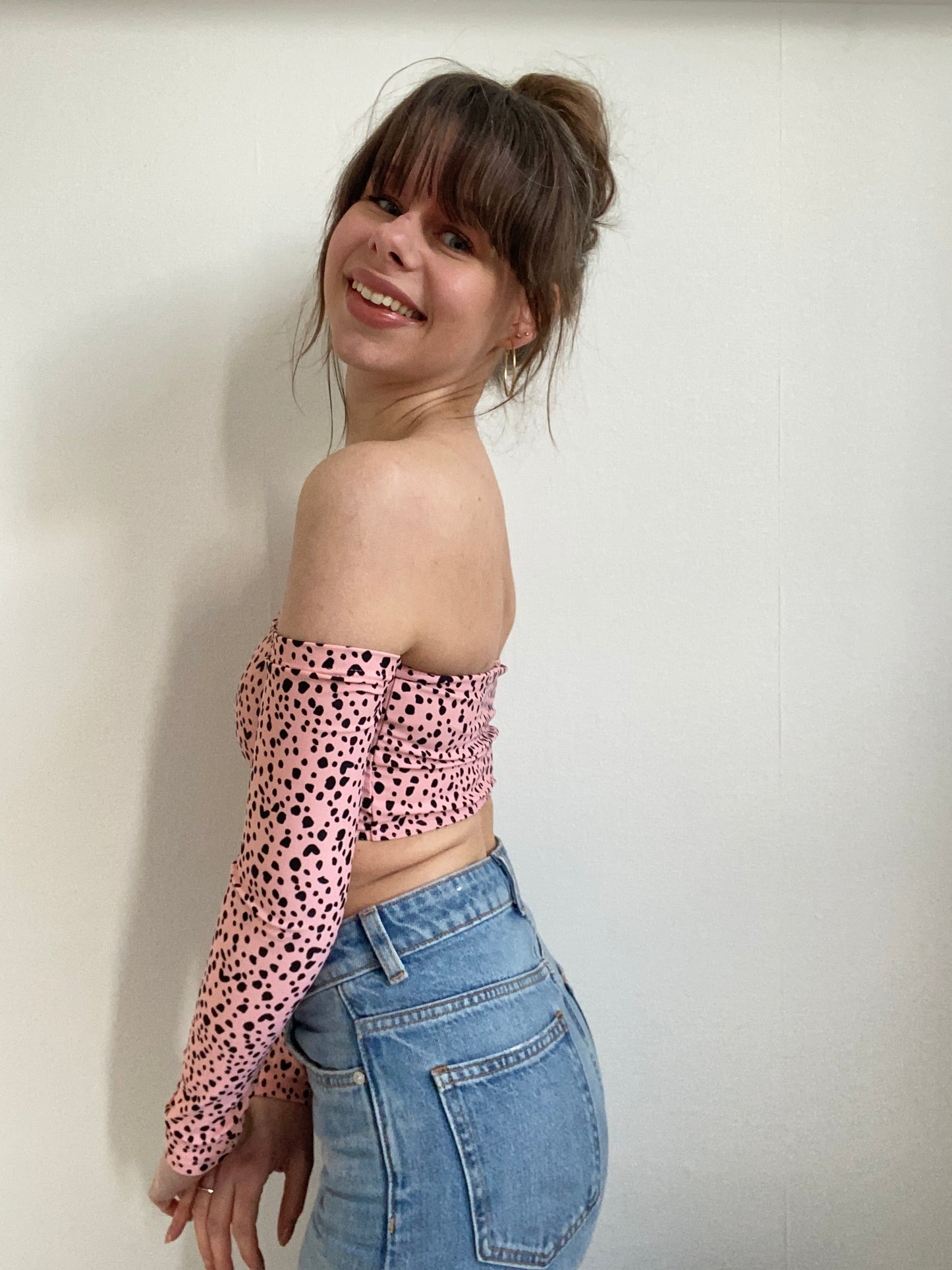 Bandeau top with sleeves