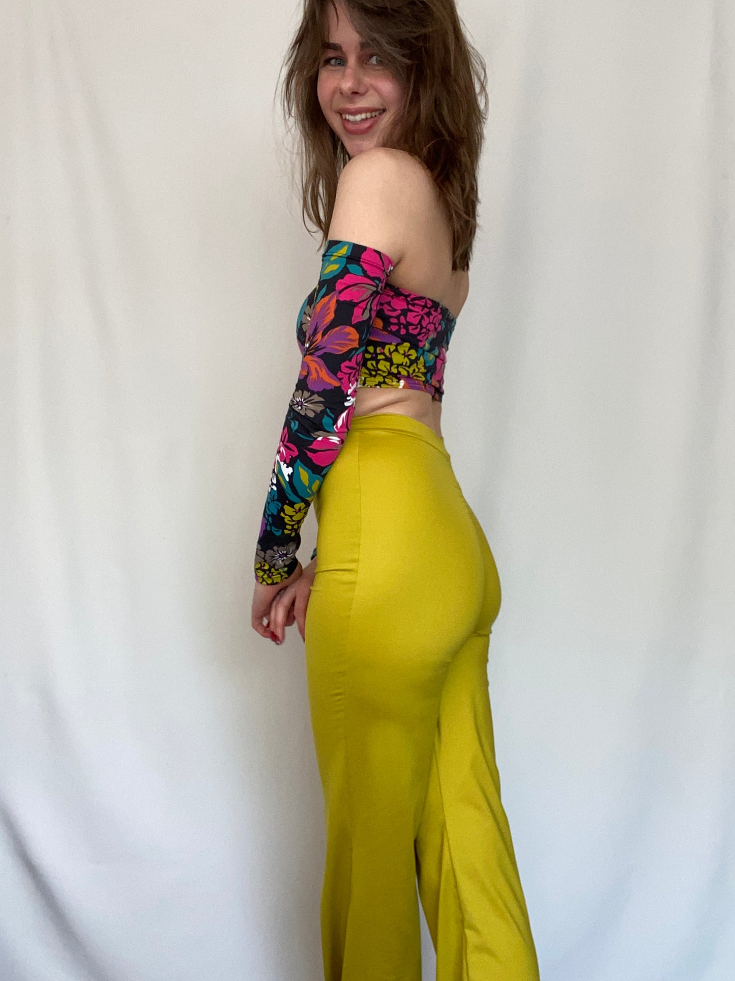 Legging wide leg lemon green