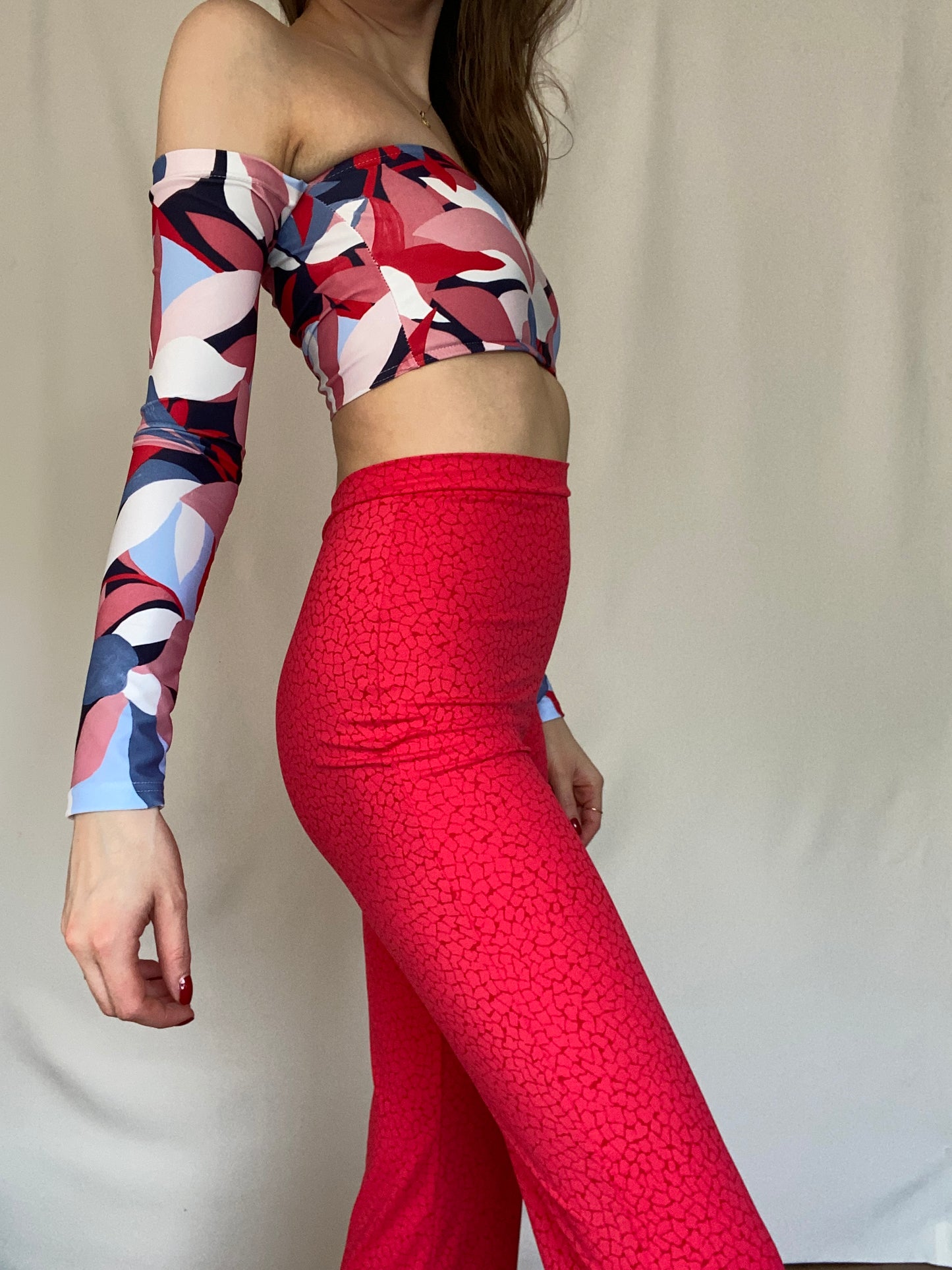 Bandeau top with sleeves