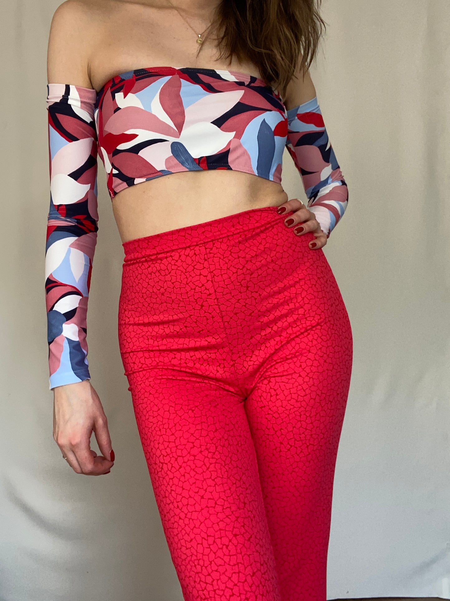 Bandeau top with sleeves