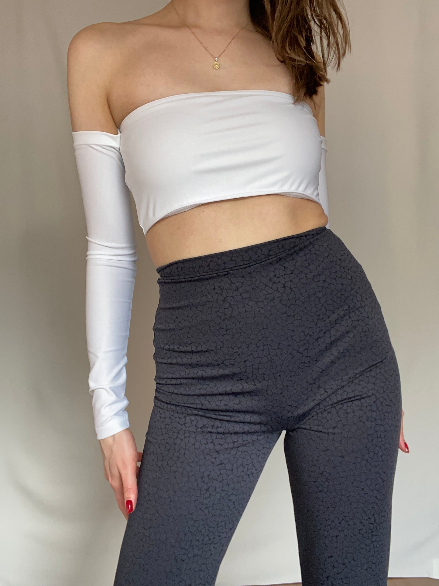 Bandeau top with sleeves