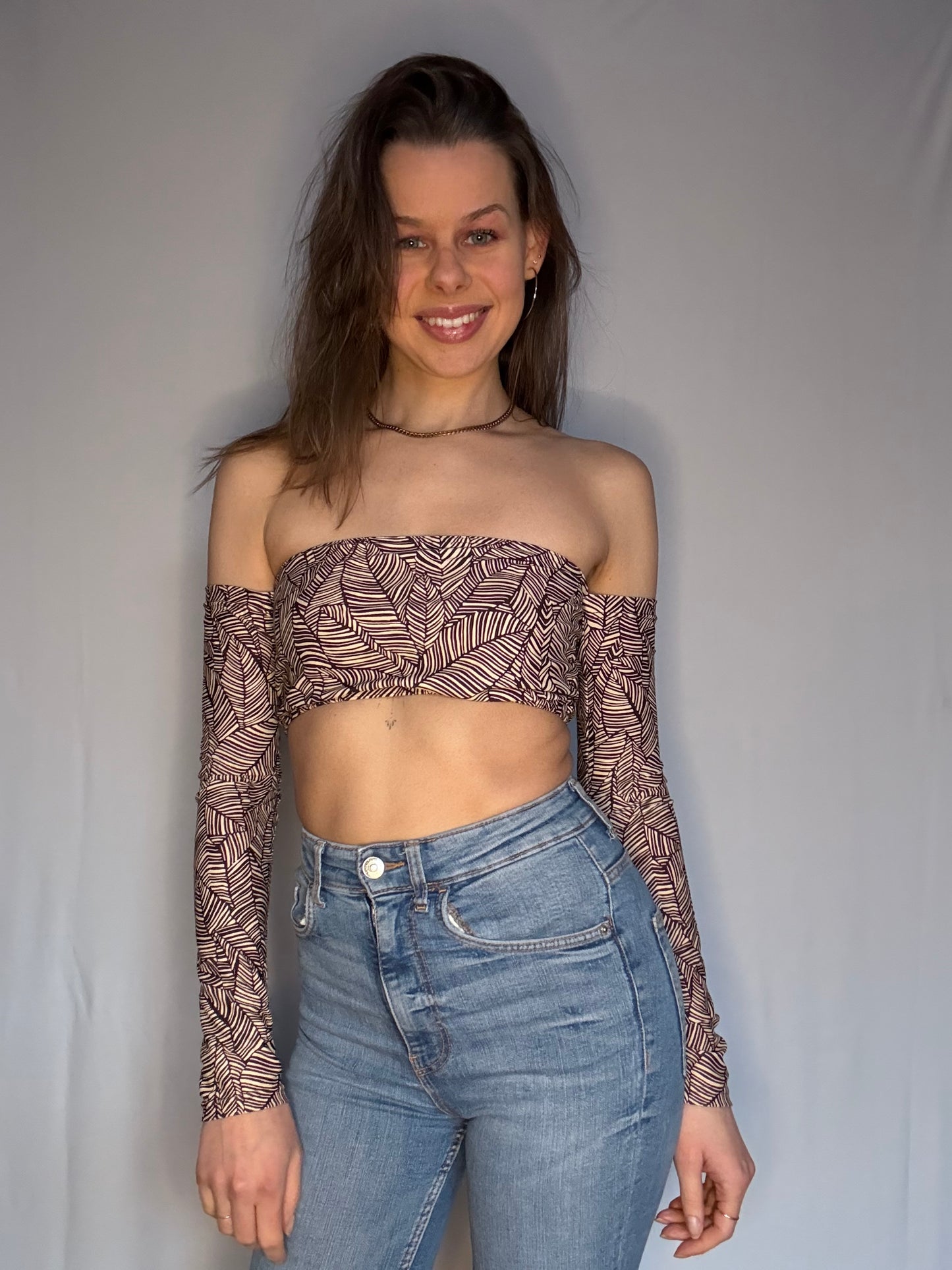Bandeau top with sleeves