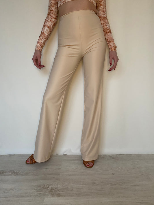 Legging wide leg beige