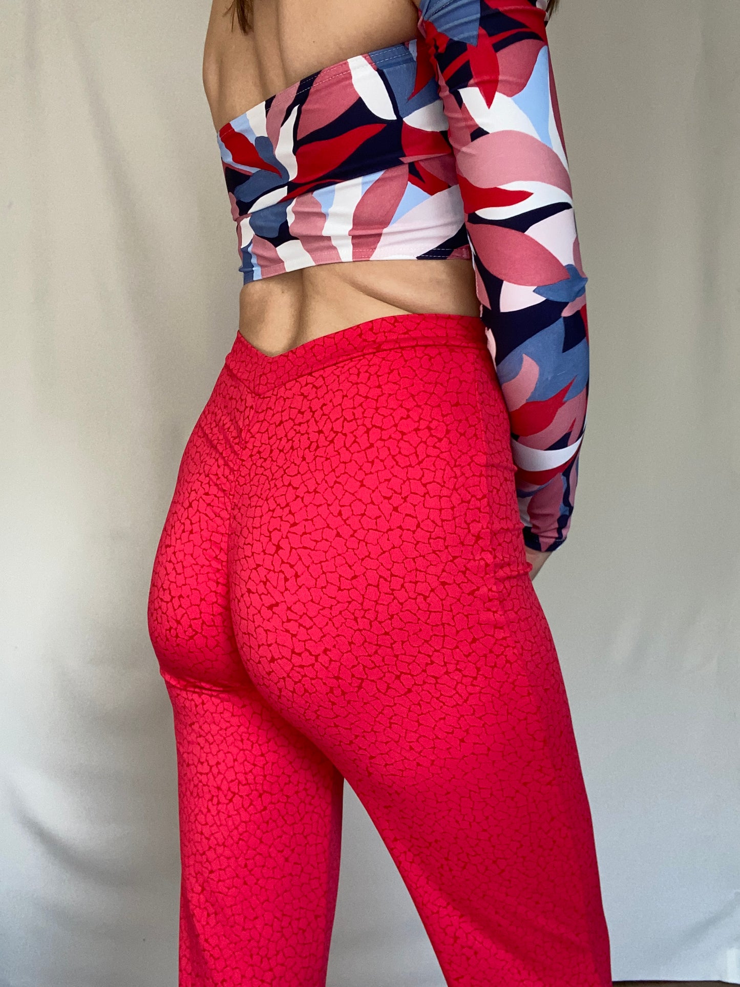 Legging wide leg raspberry red